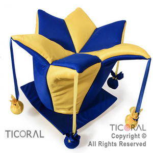 SOMBRERO REY CORONA ACETATO C/PELOTITAS BOCA JUNIORS x 1